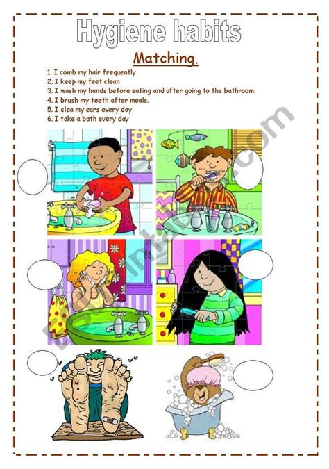 Hygiene Habits Esl Worksheet By Maufon Hygiene Hygiene Lessons