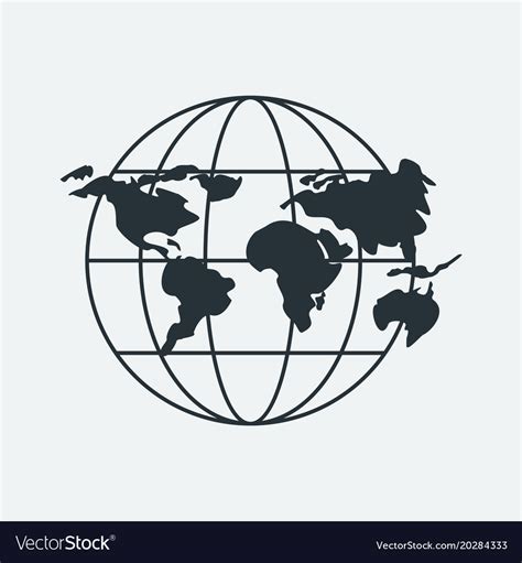 Global Map Black Icon Royalty Free Vector Image