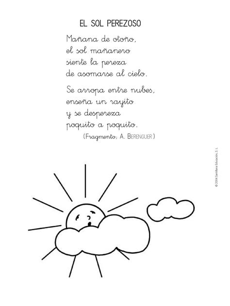 El Sol Perezoso Poemas Infantiles Letras De Canciones Infantiles