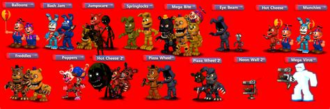 Fnaf World All Red Moves And Respective Characters Rfivenightsatfreddys