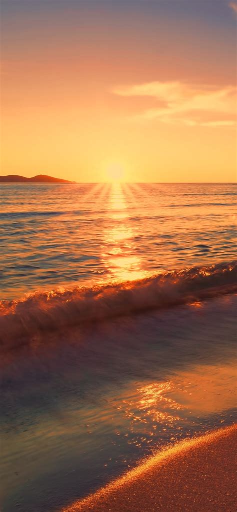 1242x2688 Sea Sunset Beach Sunlight Long Exposure 4k Iphone Xs Max Hd