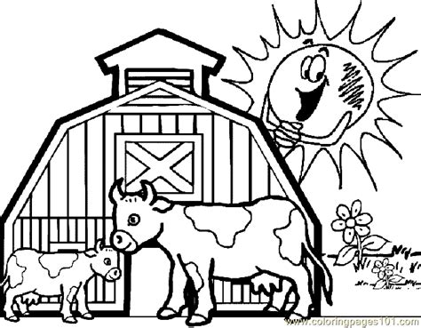 Farm animals are typically the first animals that children learn to recognize (and the animal sounds they make!). Farm Morning Coloring Page - Free Cow Coloring Pages ...