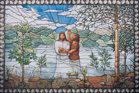 Stained Glass Showing Christs Baptism