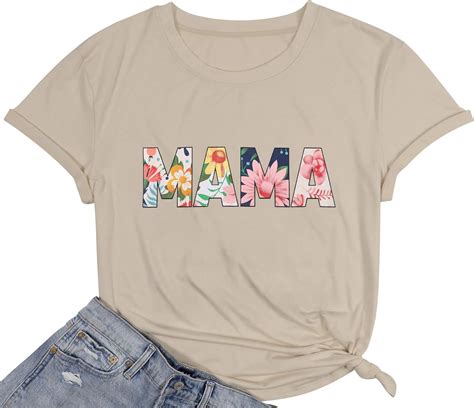 mama tshirt women mama floral graphic tees letter print short sleeve casual mom tops shirt