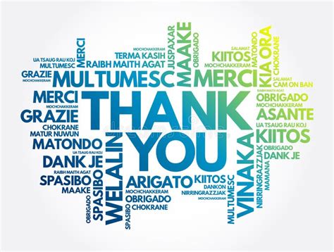 Thank You Word Cloud In Different Languages Concept Background Stock