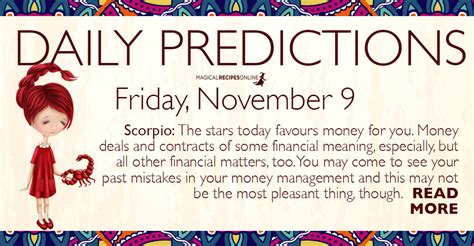 Daily Predictions For Friday 9 November 2018 Magical Recipes Online