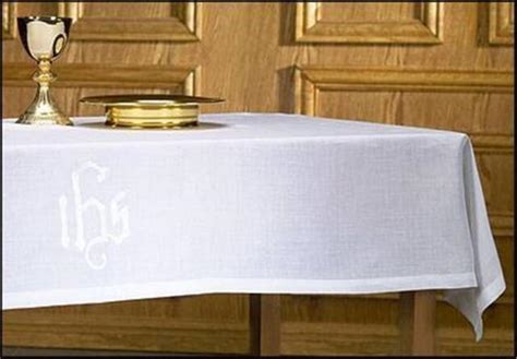 Linen Altar Cloth Ihs Embroidery Catholic Church 44w X 72l 100 Linen