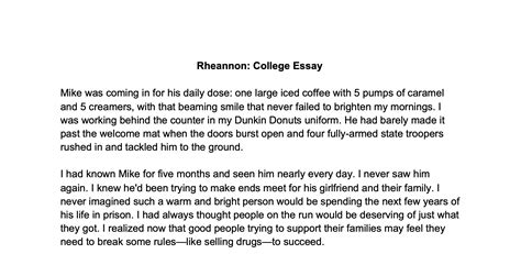 Rheannon College Essay Models Of Excellence
