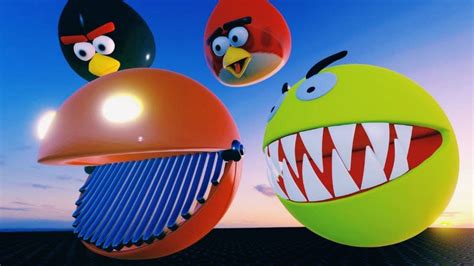 Pacman With Angry Birds Vs Robot Pacman In A Wonderful Adventure Youtube