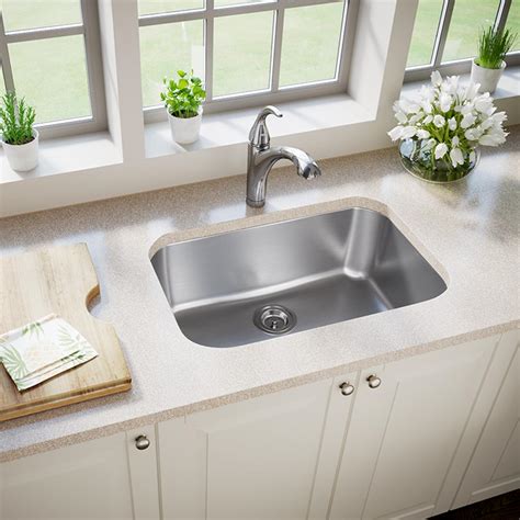 Find your best kitchen faucet here! MR Direct Undermount Stainless Steel 27 in. Single Bowl ...