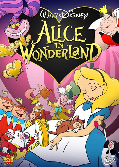 Alice In Wonderland Poster With Many Cartoon Characters