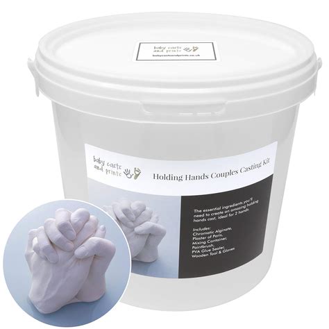 Holding Hands Couples 3d Casting Kit Moulding Powder Plaster Mixing Bucket Tools Fun To
