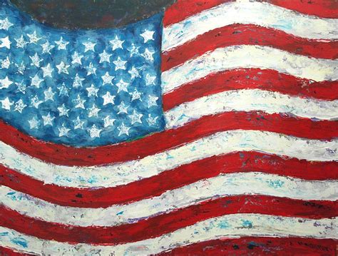 Abstract American Flag Painting By Wayne Cantrell Fine Art America