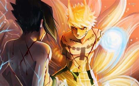 Sasuke Uchiha And Naruto Uzumaki Hokage Wallpaper