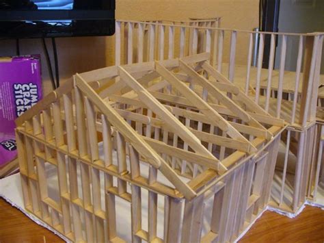 Popsicle stick house with table and chairs. blueprint popsicle stick house - Google zoeken | Popsicle ...