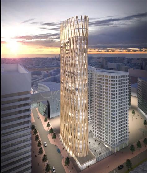Plp Architectures Oakwood Timber Tower 2 Is Built Like A Basketweave