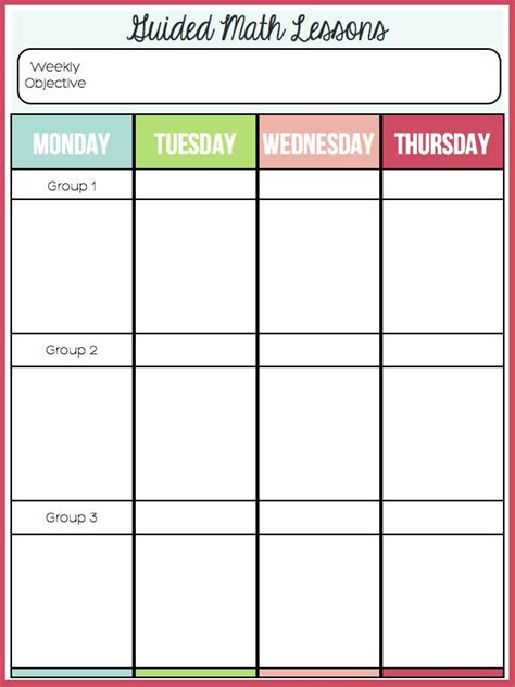 Guided Math Lesson Plan Template Fresh A Day In First Grade