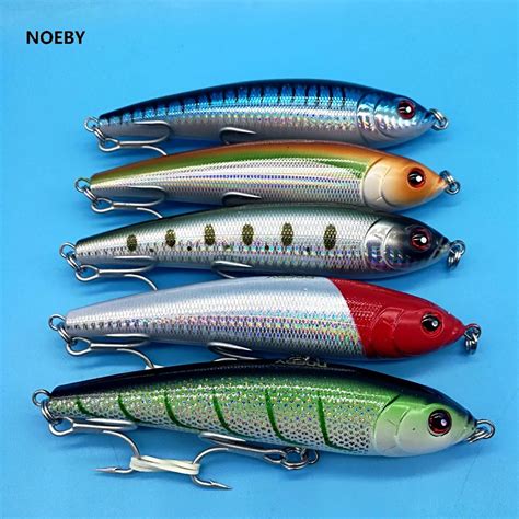 Noeby 1pcs Variable Sinking Pencil Fishing Lure 70g140mm 5colors 3d