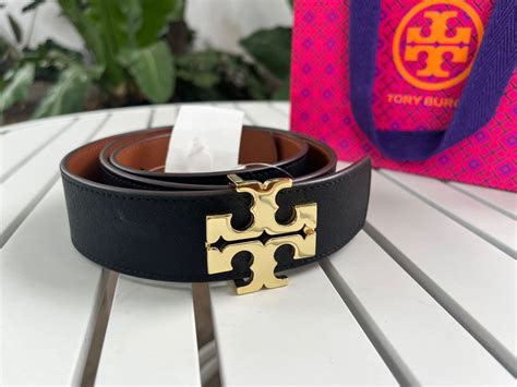 Tory Burch Belt Reversible Bnew Black Gold Womens Fashion Watches