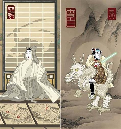 Samurai Wars Art Prints Show Star Wars Characters From