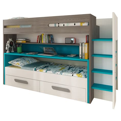 Its two necessary furniture items in one. Parisot BO10 Twin Over Twin Bunk Bed with Desk and Drawers ...