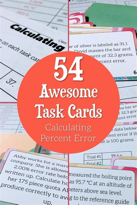 Check spelling or type a new query. Calculating Percent Error Printable Task Cards | Task ...