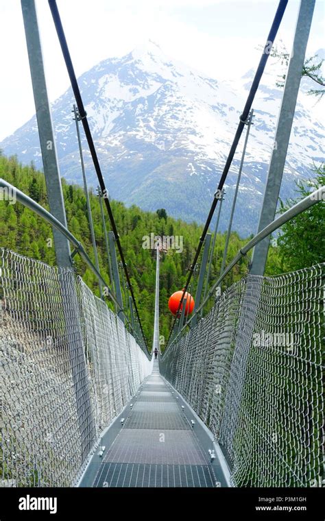 The Charles Kuonen Suspension Bridge Near Zermatt Switzerland This Is