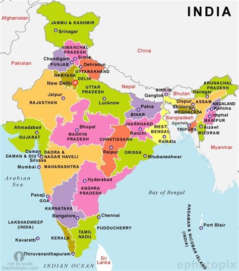 Draw The Political States On Map Of India