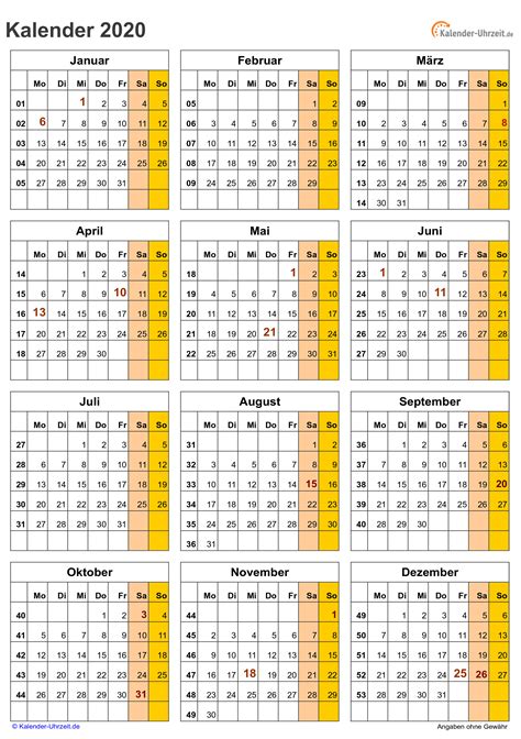 Andere auswahlmöglichkeiten sind wochenkalender, halbjahreskalender, semesterkalender, ein akademischer kalender, zweijahreskalender oder ein. KALENDER 2020 ZUM AUSDRUCKEN - KOSTENLOS