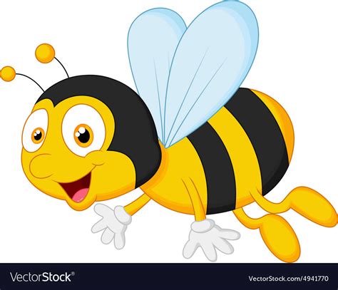 Bee Cartoon Flying Royalty Free Vector Image Vectorstock