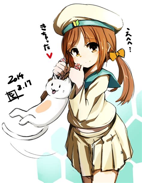 Error Musume And Girl Holding A Cat Kantai Collection Drawn By Momo