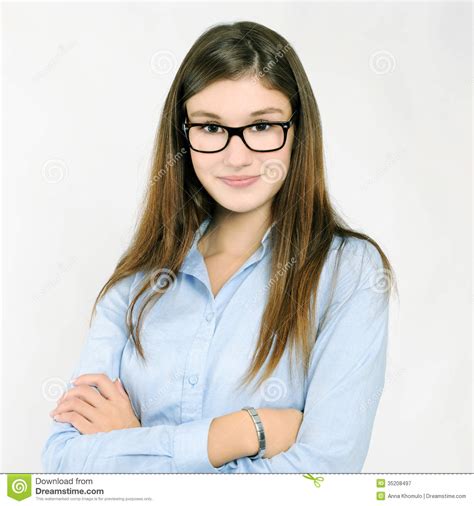 Pretty Girl With Glasses Stock Image Image Of Female 35208497