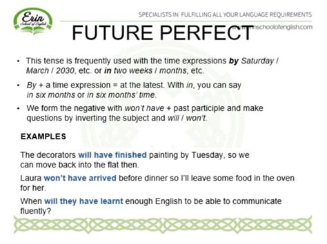 What Is The Future Perfect Tense Definition Examples Of