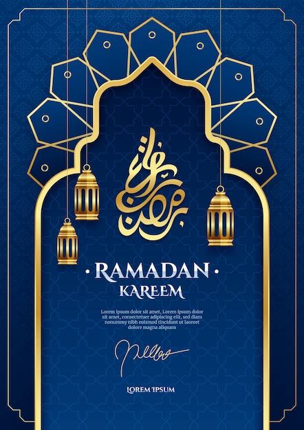 Modèle De Carte De Voeux Ramadan Réaliste Vecteur Gratuite