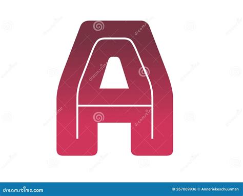 Letter A Of The Alphabet Made With A Color Gradient From Red Tot Pink