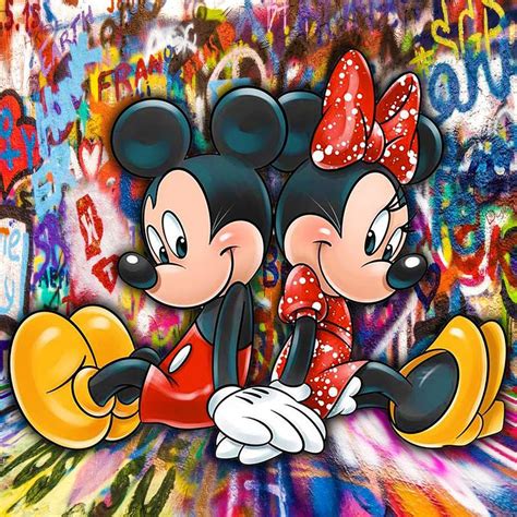 Mickey And Minnie Mouse Pop Art Graffiti Love Pop Mixed Media By Tony