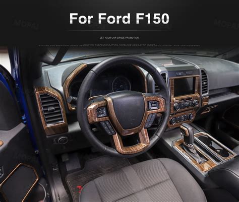Full Set Wood Grain Upgrade Interior Trims For Ford F150 2015 2017