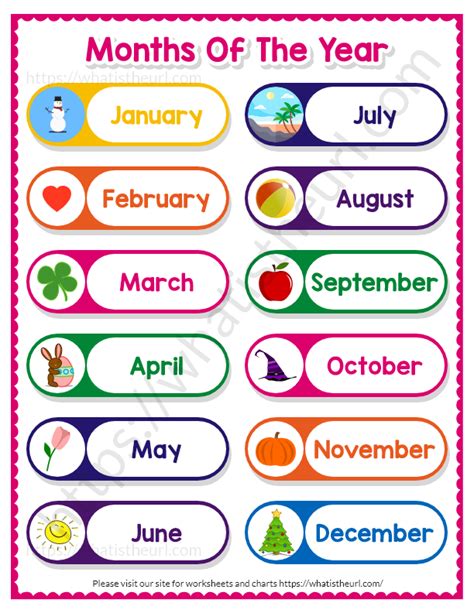 Months Of Year Chart