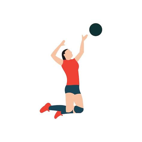 Premium Vector Flat Design Volleyball Player Sports Vector Icon