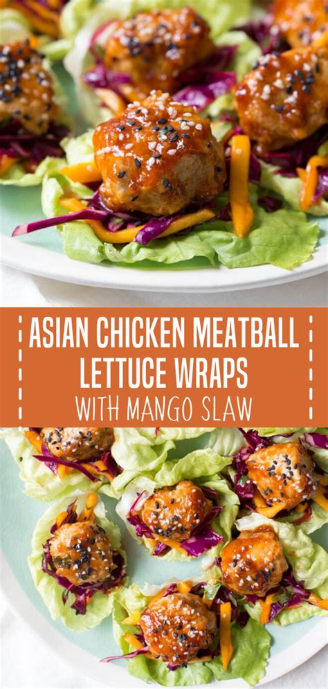 Check spelling or type a new query. ASIAN CHICKEN MEATBALL LETTUCE WRAPS WITH MANGO SLAW ...