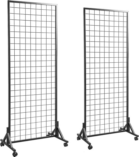 Amazon Com Sturdy Grid Wall Panels With T Base Floorstanding On Wheels