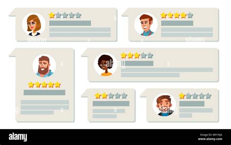 Customer Feedback Vector User Avatars Review Rating Speech Bubble Testimonials Messages