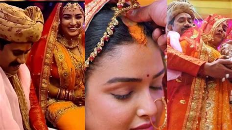 44 साल की उम्र में निरहुआ ने आम्रपाली दुबे से की शादी मंडप से वायरल हुई Pics देखिए