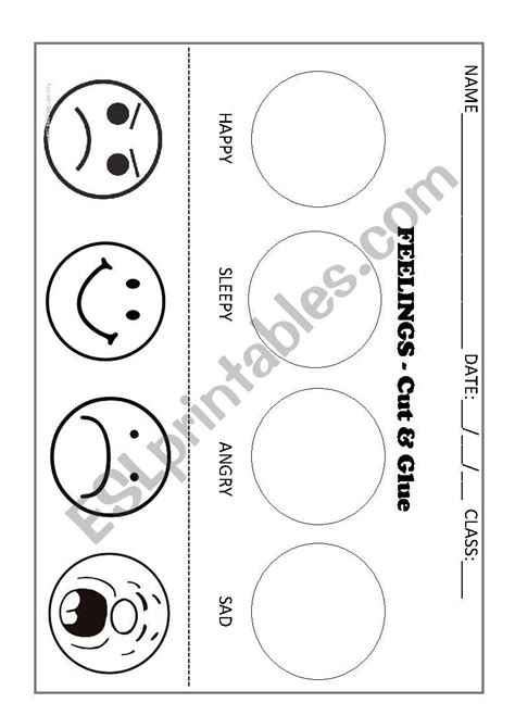 Emotions Worksheets For Kindergarten Pdf