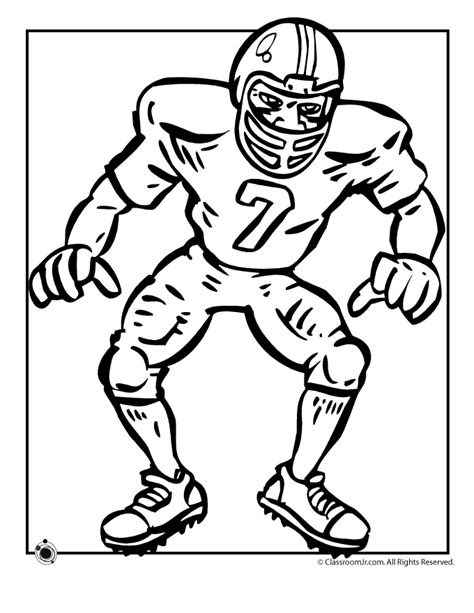 football player coloring page woo jr kids activities
