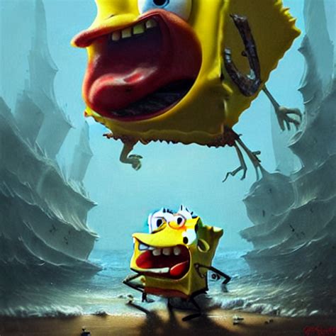Krea Ai Spongebob Nightmare Fueldigital Artultra Realist