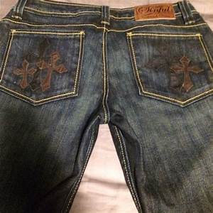 Sinful Size 27 Jeans With Leather Cross Detailing Leather Clothes