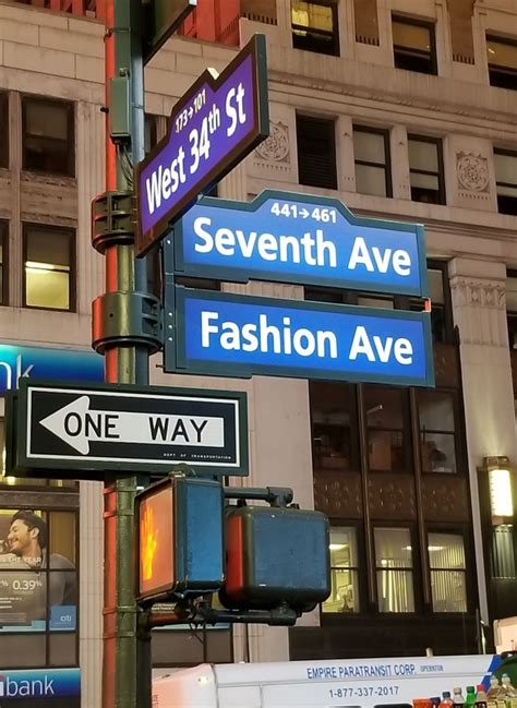 New York City Street Signs In Vivid Color The Signs Are On A Corner Located In