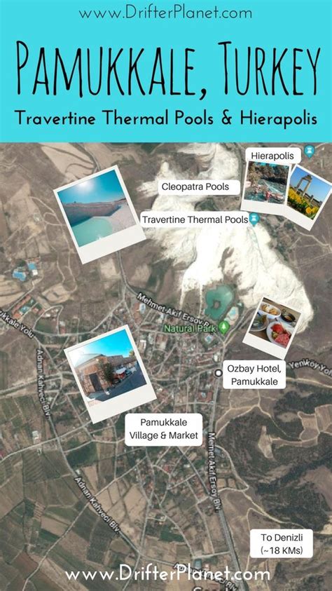 Pamukkale Map With Travertine Thermal Pools Cleopatra Pools