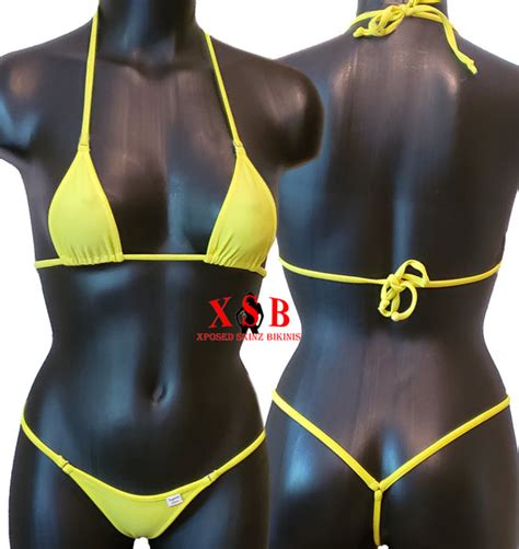 xposed skinz bikinis x100 vixen g string micro bikini thong yellow